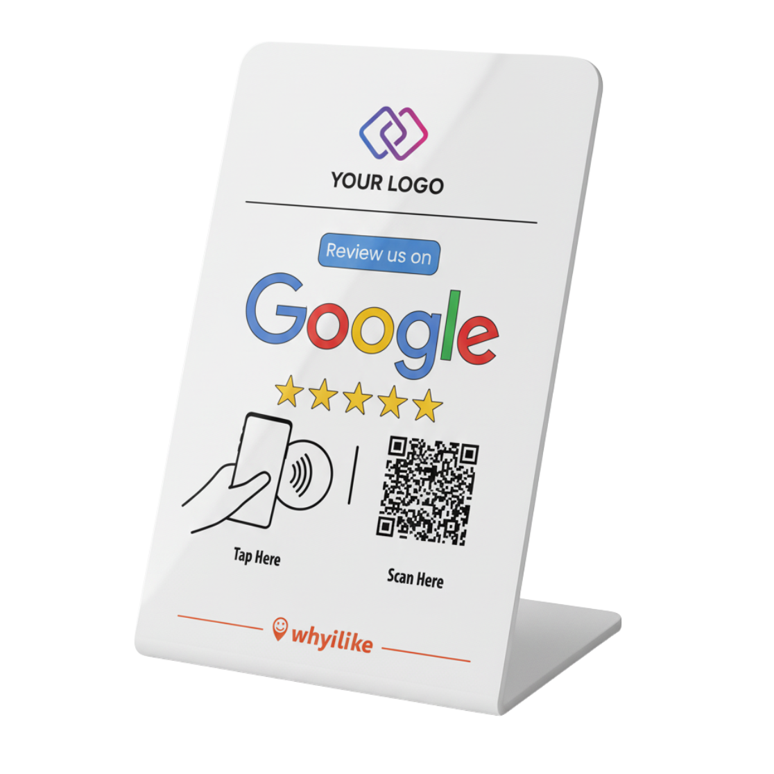 whyilike Google Review Stand – NFC + QR view 3